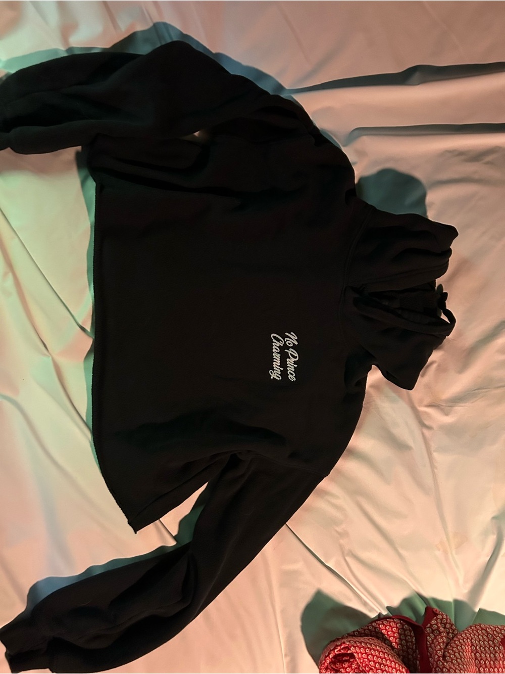 No Prince Charming cropped hoodie